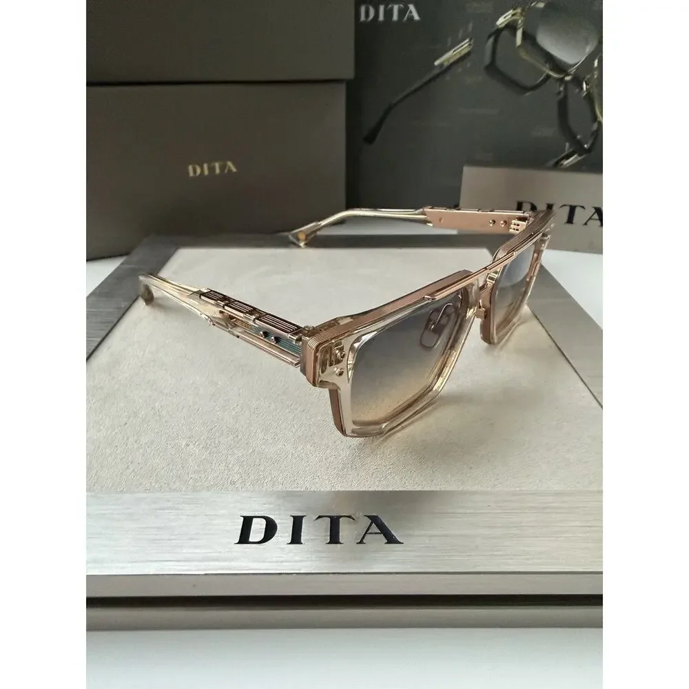DITA MACH NINE DTS 478 02 Khaki Crystal Rose Gold Grey Sunglasses AUTHENTIC